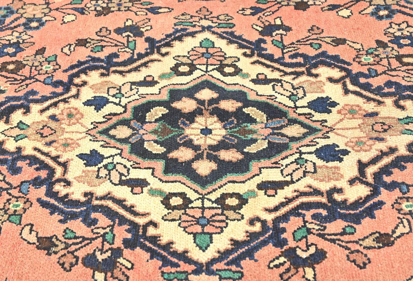 Semi Antique Muted Floral 6X9 Distressed Vintage Oriental Rug - 5