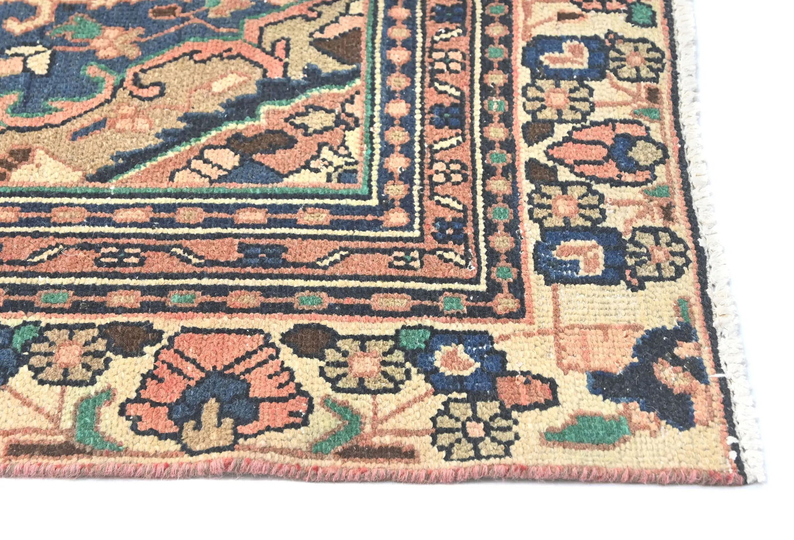 Semi Antique Muted Floral 6X9 Distressed Vintage Oriental Rug - 8