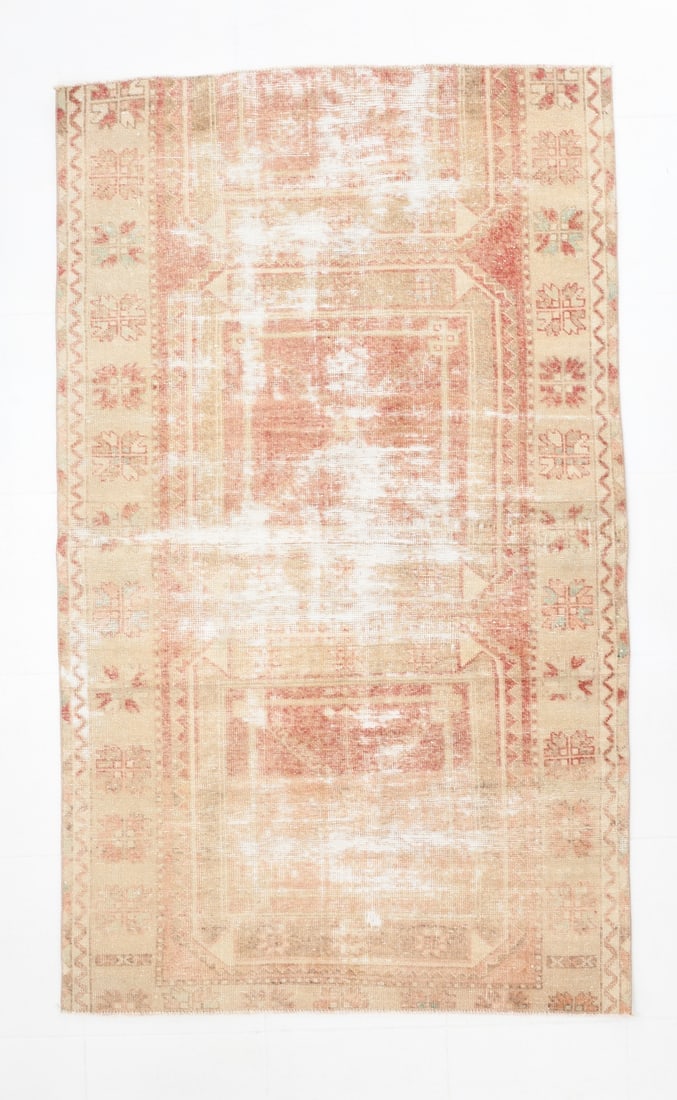 4'2'' x 6'11'' Handmade Vintage Wool Rug - 7160 (1 of 17)