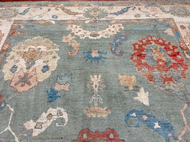 Vintage Turkish Ushak Rug-4979 - 8