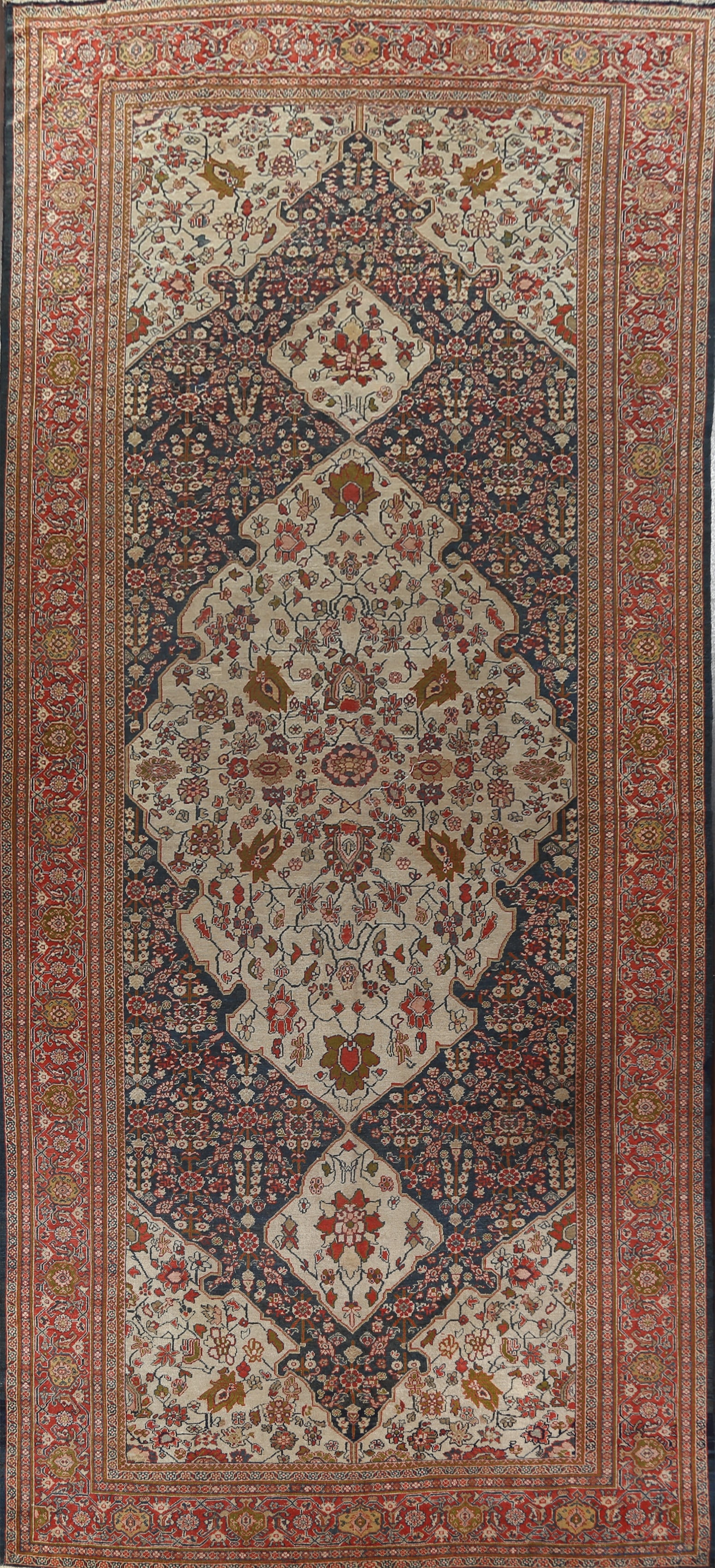 Pre-1900 Antique Vegetable Dye Sarouk Farahan Persian Area Rug 10x21 ZIEGLER (1 of 20)