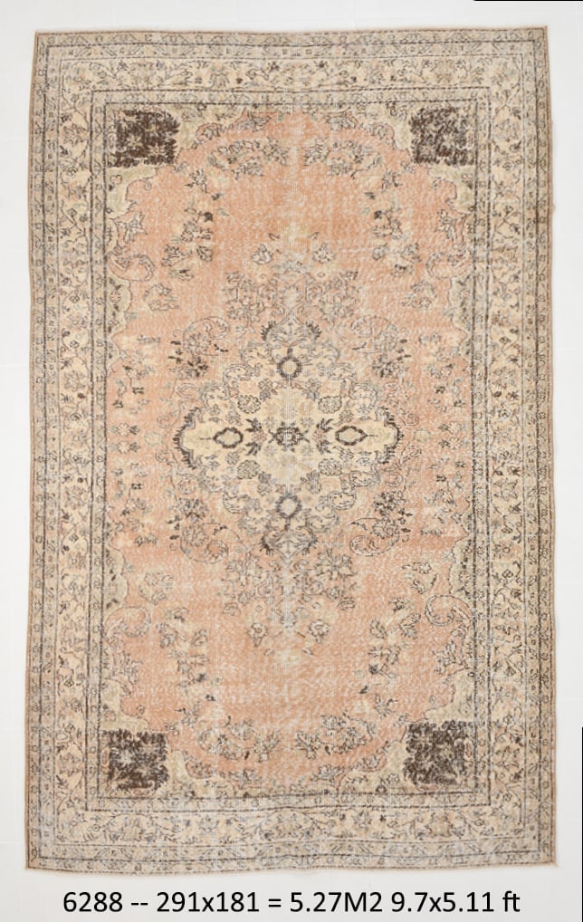 5'11'' x 9'6'' Handmade Vintage Wool Rug - 6288 (1 of 19)