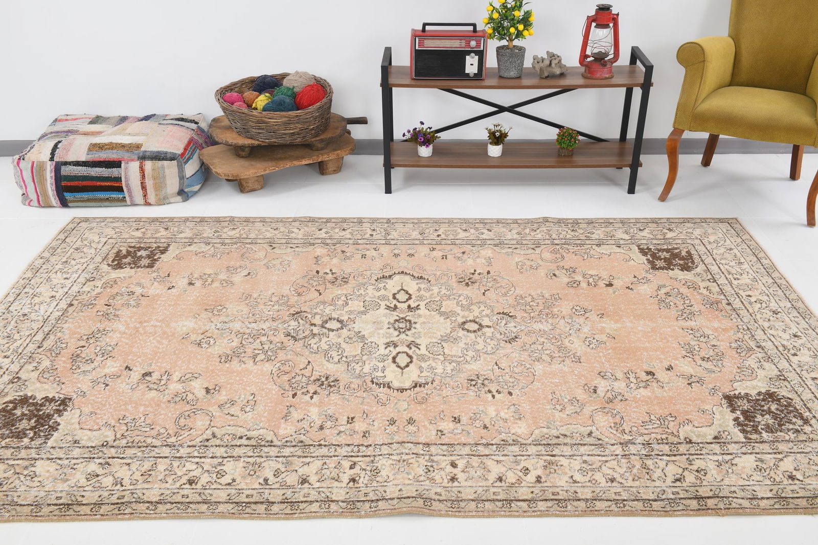 5'11'' x 9'6'' Handmade Vintage Wool Rug - 6288 - 3