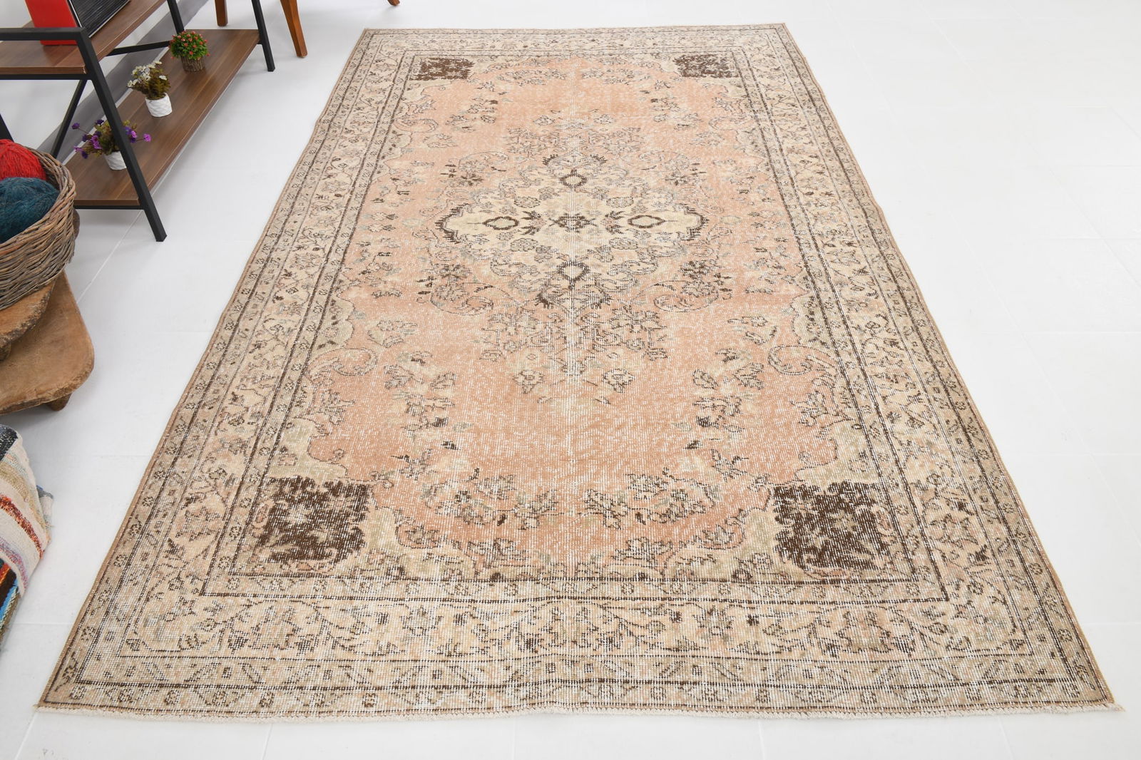 5'11'' x 9'6'' Handmade Vintage Wool Rug - 6288 - 5