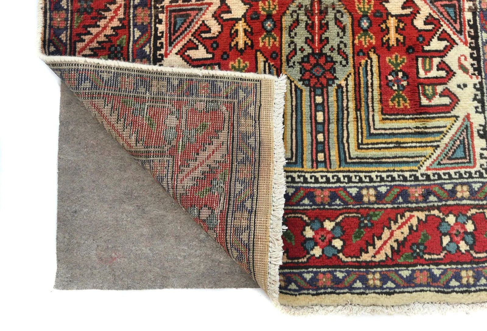 Vintage Cream Traditional 3X12 Tabriz Persian Runner Rug - 12