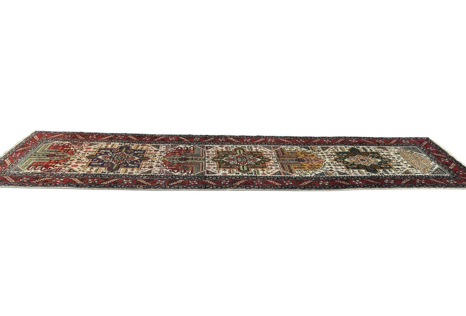 Vintage Cream Traditional 3X12 Tabriz Persian Runner Rug - 4
