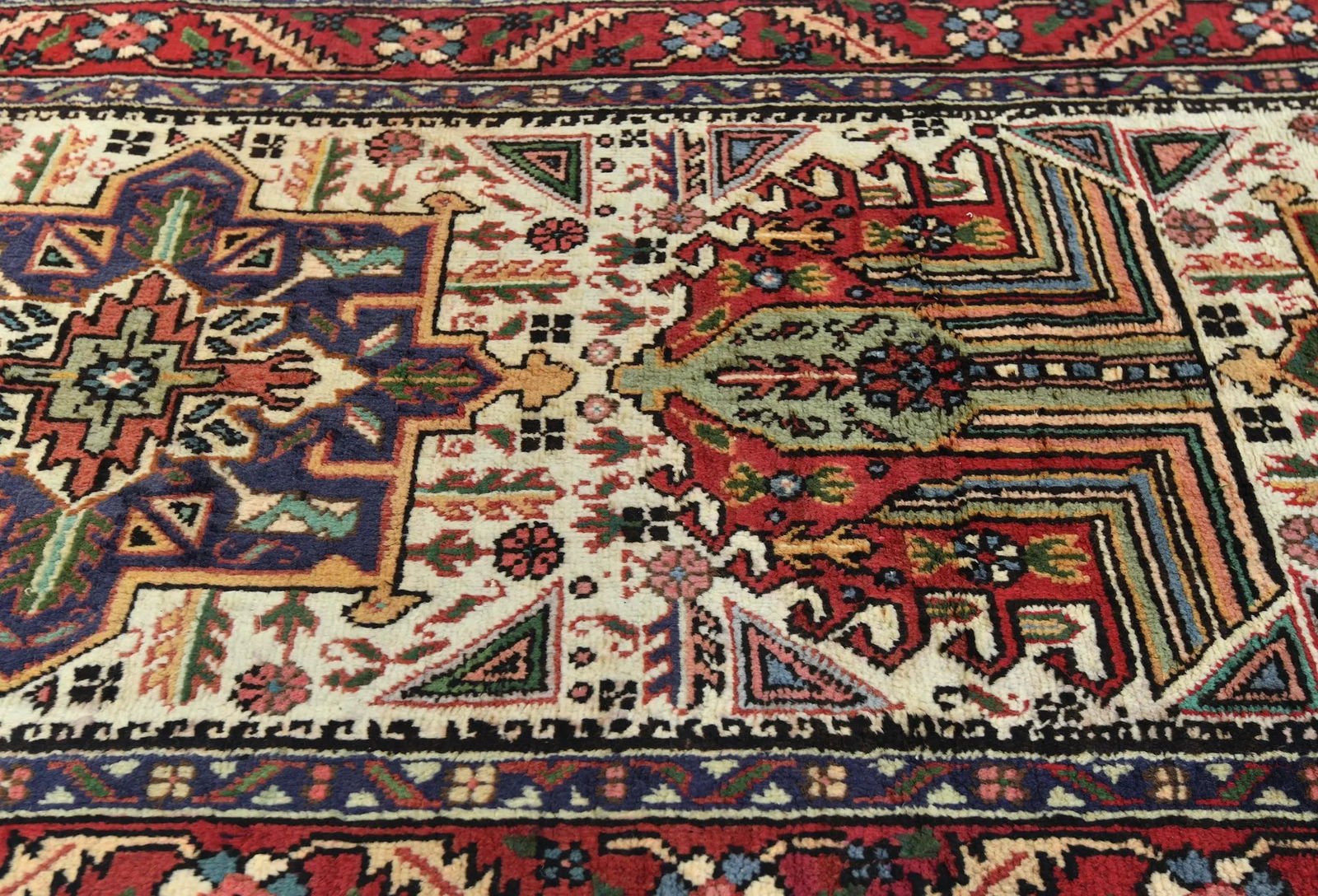 Vintage Cream Traditional 3X12 Tabriz Persian Runner Rug - 6