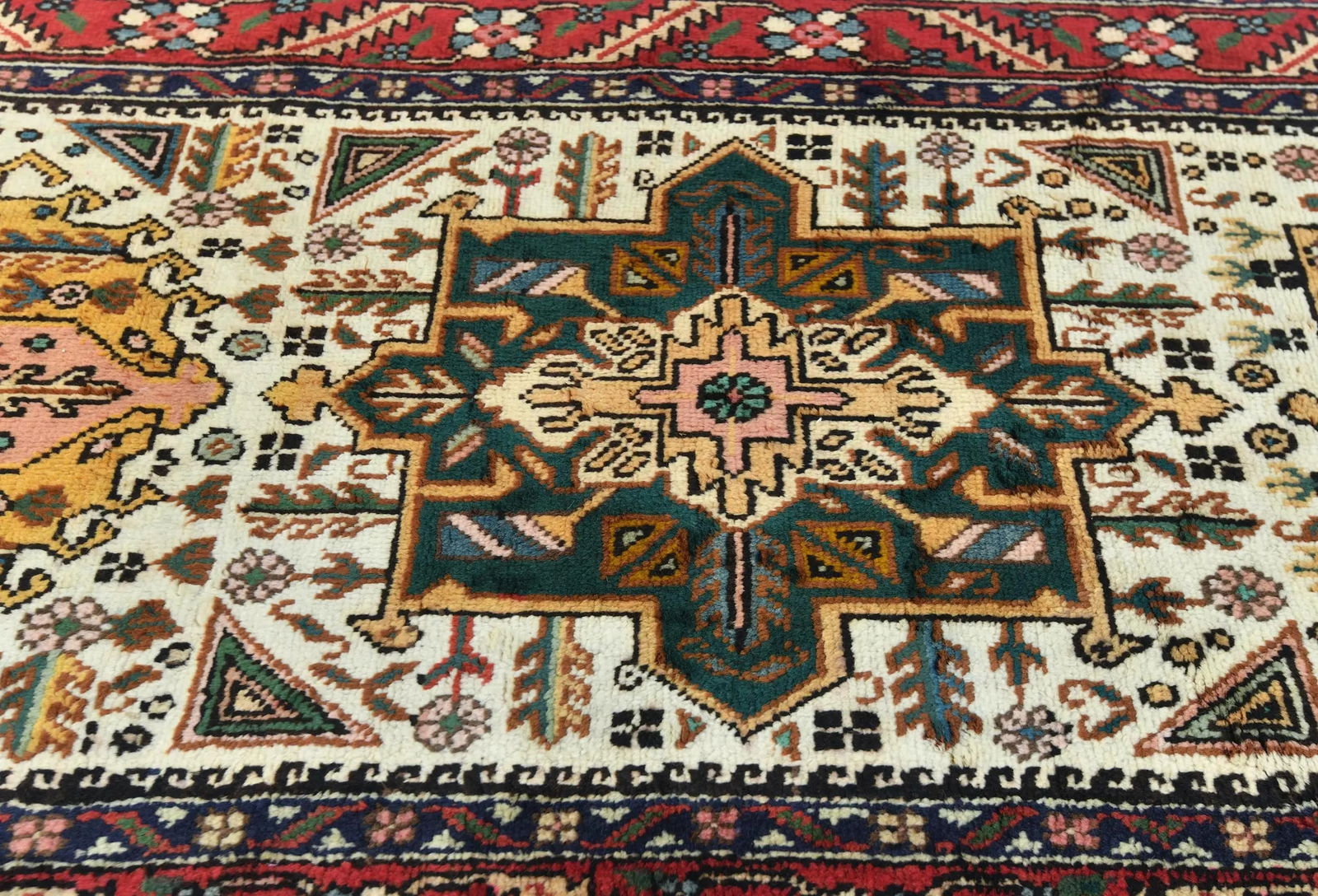 Vintage Cream Traditional 3X12 Tabriz Persian Runner Rug - 7