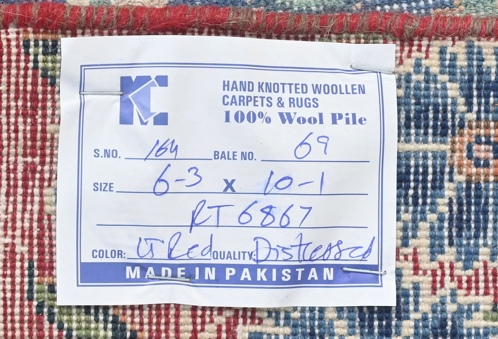 Muted Light Red Floral 6X10 Distressed Vintage Oriental Rug - 13