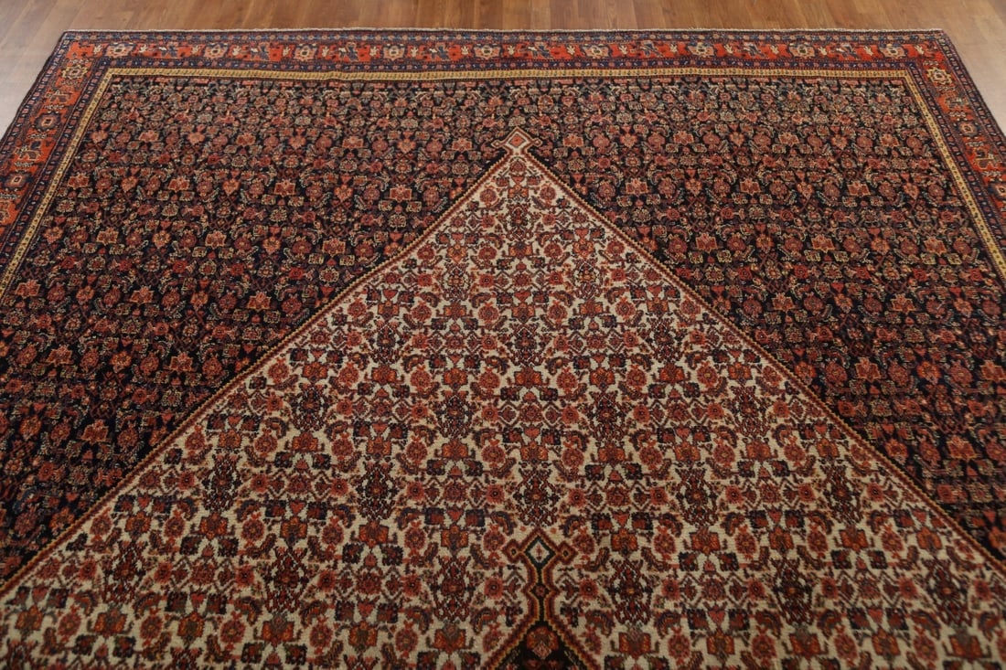 Pre-1900 Antique Vegetable Dye Senneh Persian Rug 8x20 - 14