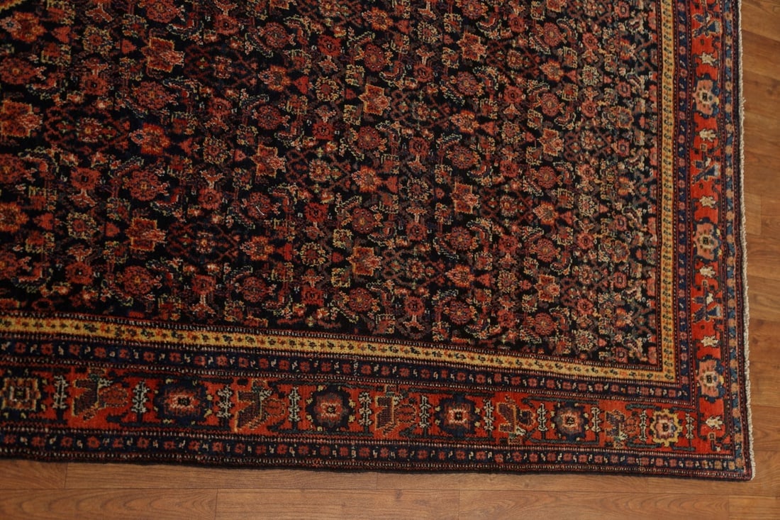 Pre-1900 Antique Vegetable Dye Senneh Persian Rug 8x20 - 15