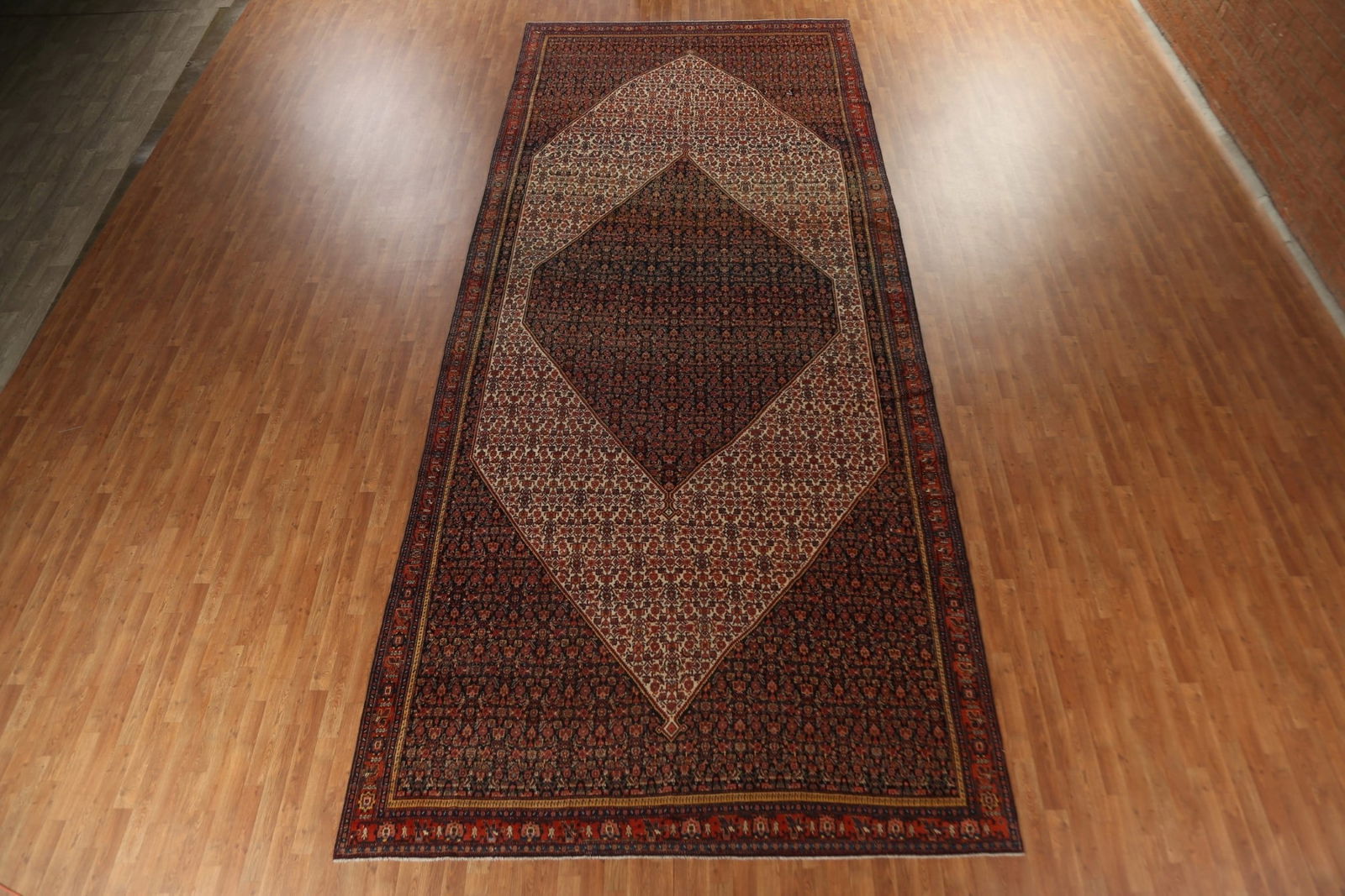 Pre-1900 Antique Vegetable Dye Senneh Persian Rug 8x20 - 17