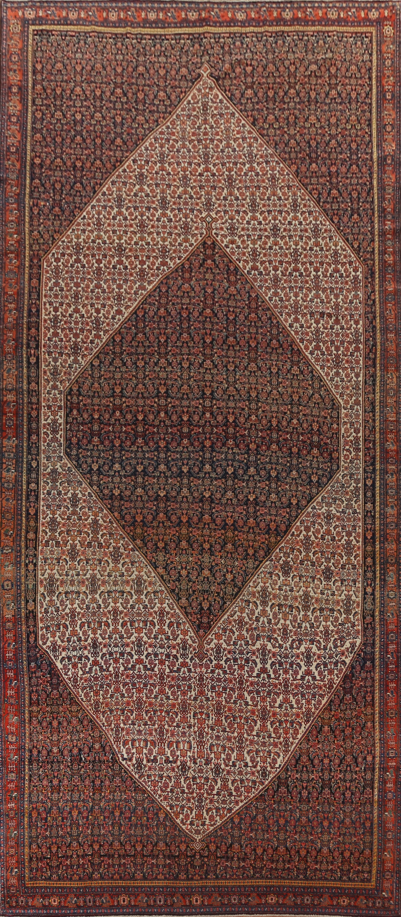 Pre-1900 Antique Vegetable Dye Senneh Persian Rug 8x20: Title:Pre-1900 Antique Vegetable Dye Senneh Persian Rug 8x20Origin:A Beautiful Genuine Iran ( Persia ) Senneh rug is Hand Knotted by skillful weavers in Iran ( Persia ) with 100% Wool Material. This