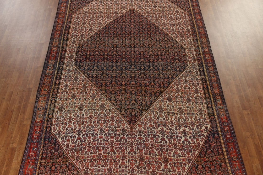 Pre-1900 Antique Vegetable Dye Senneh Persian Rug 8x20 - 4