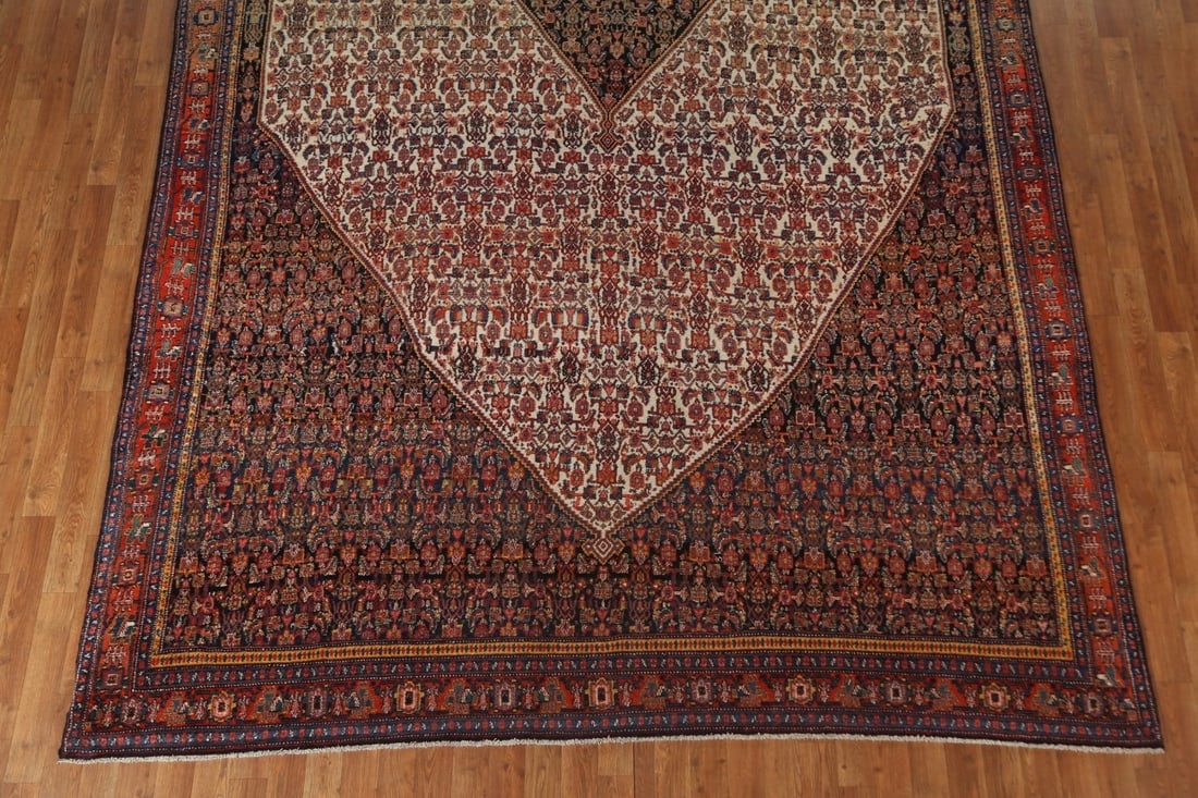Pre-1900 Antique Vegetable Dye Senneh Persian Rug 8x20 - 6
