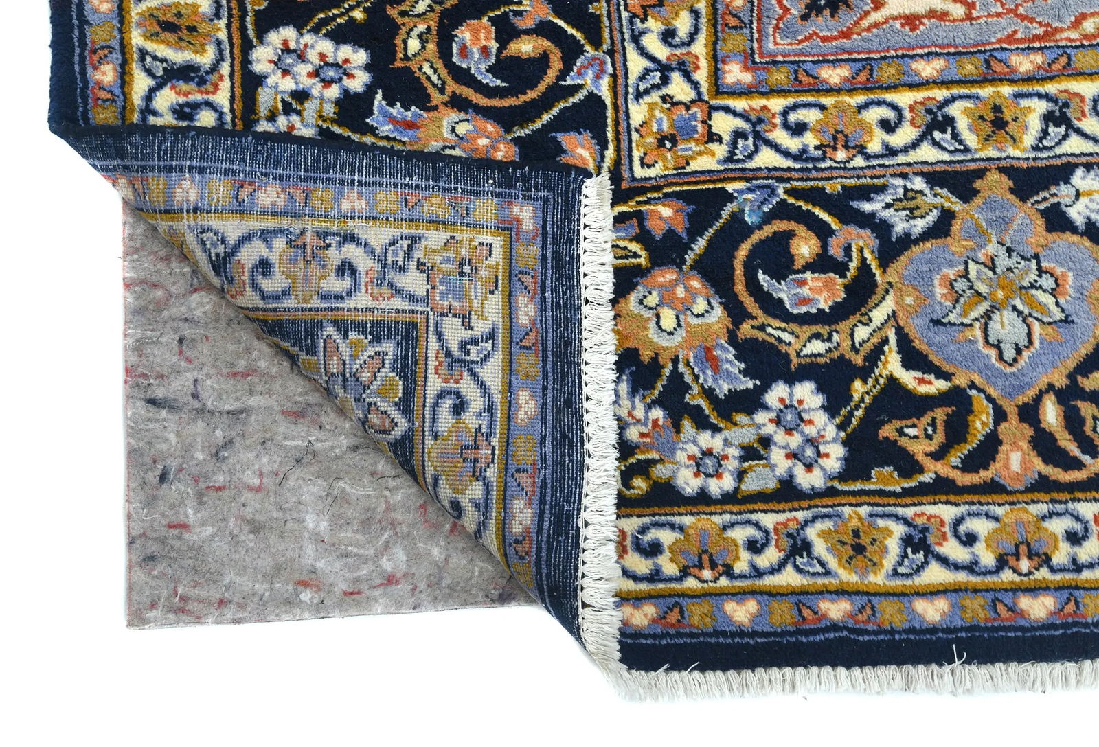 Vintage Dark Purple-navy Floral Traditional 10X13 Kashan Persian Rug - 12