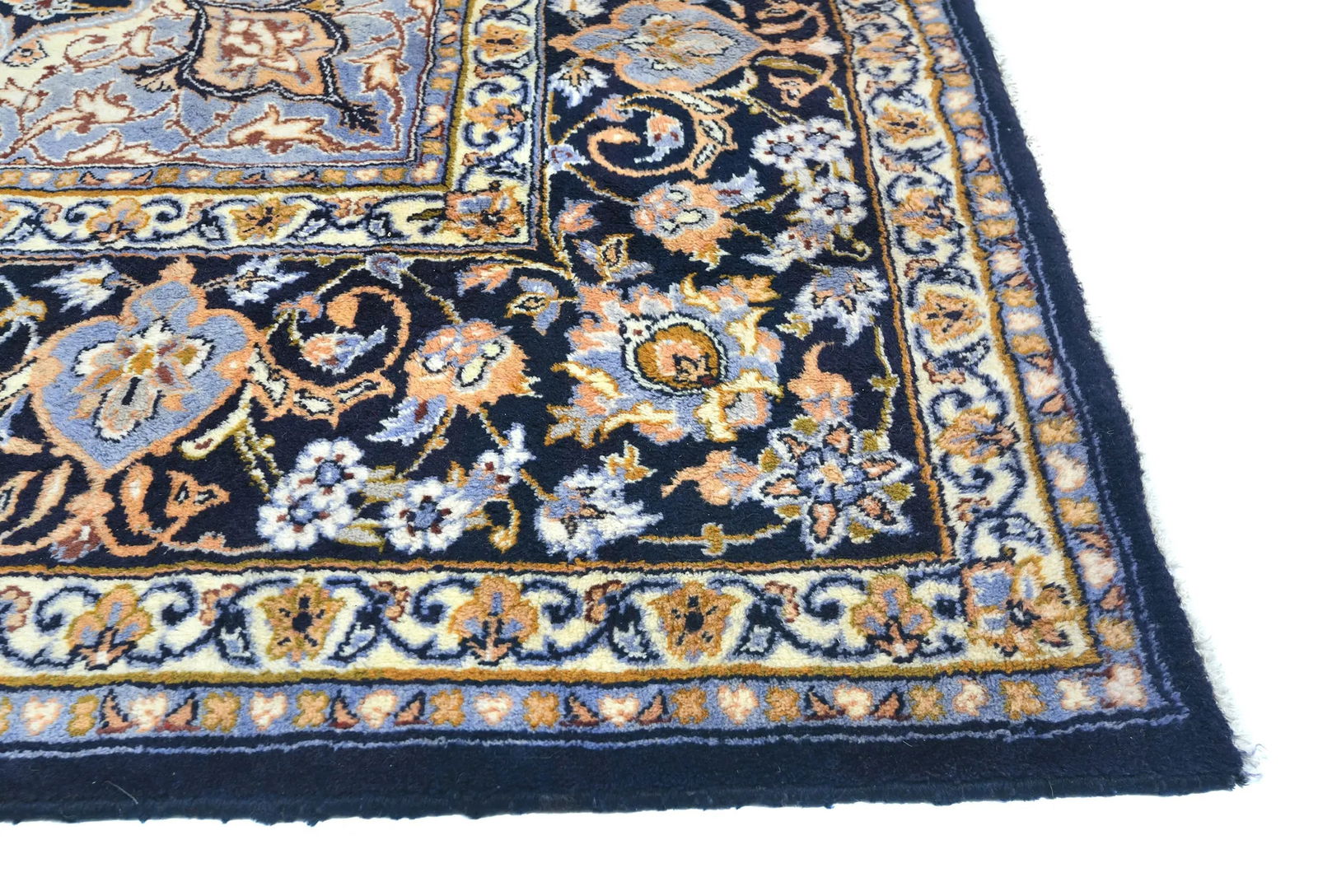 Vintage Dark Purple-navy Floral Traditional 10X13 Kashan Persian Rug - 8