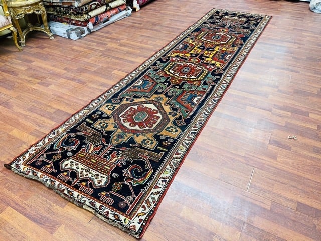 Antique Unusual Crown Bakhtiari Runner-307 - 8