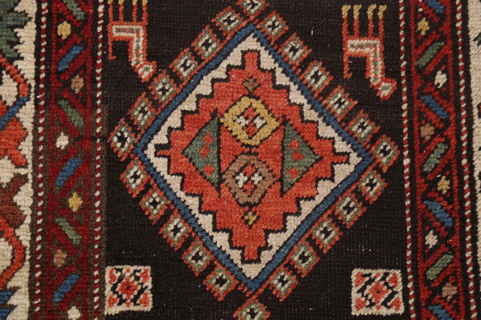 Pre-1900 Antique Wool Shirvan Vegetable Dye Runner Rug 3x17 - 11