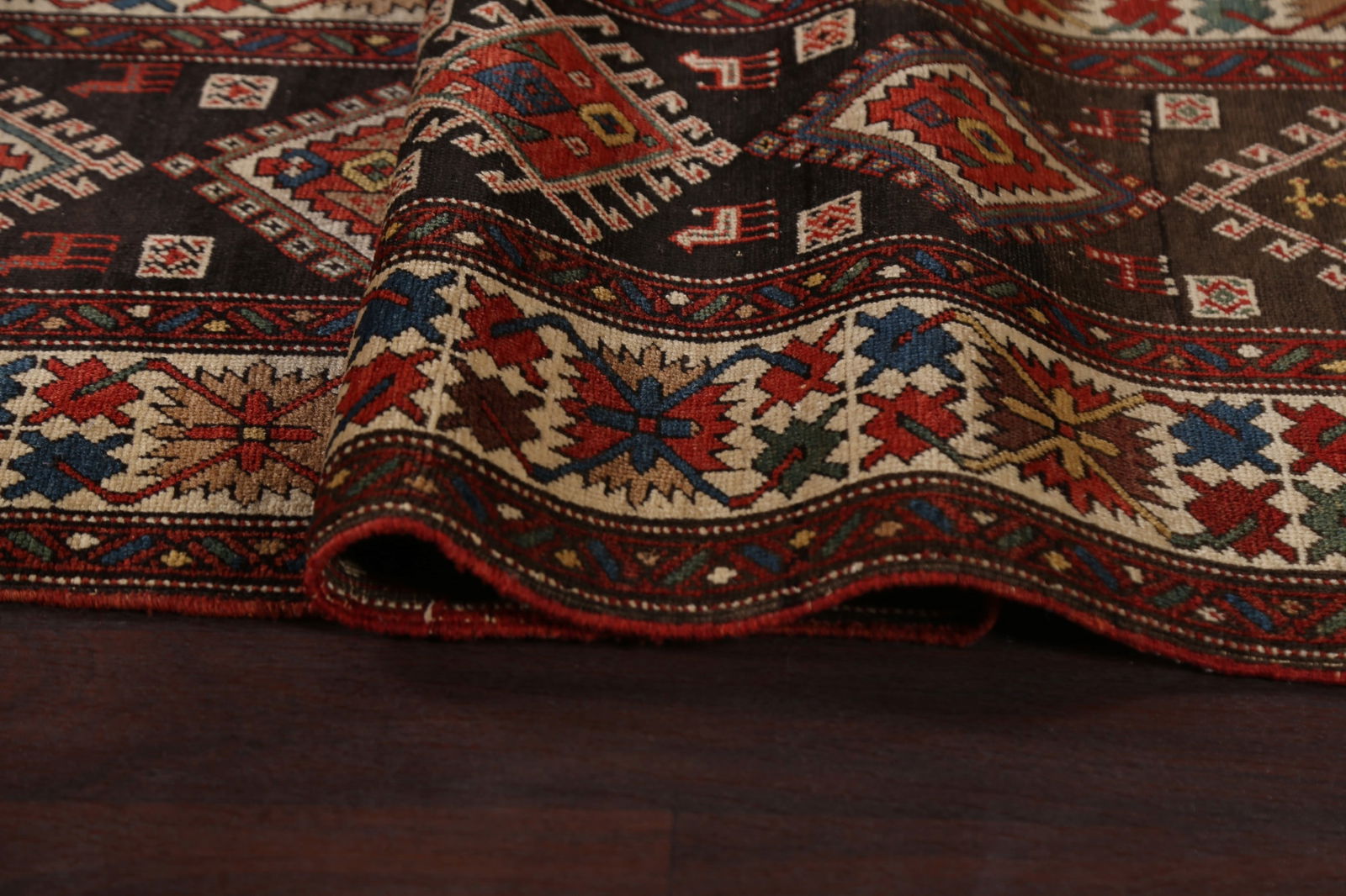 Pre-1900 Antique Wool Shirvan Vegetable Dye Runner Rug 3x17 - 14