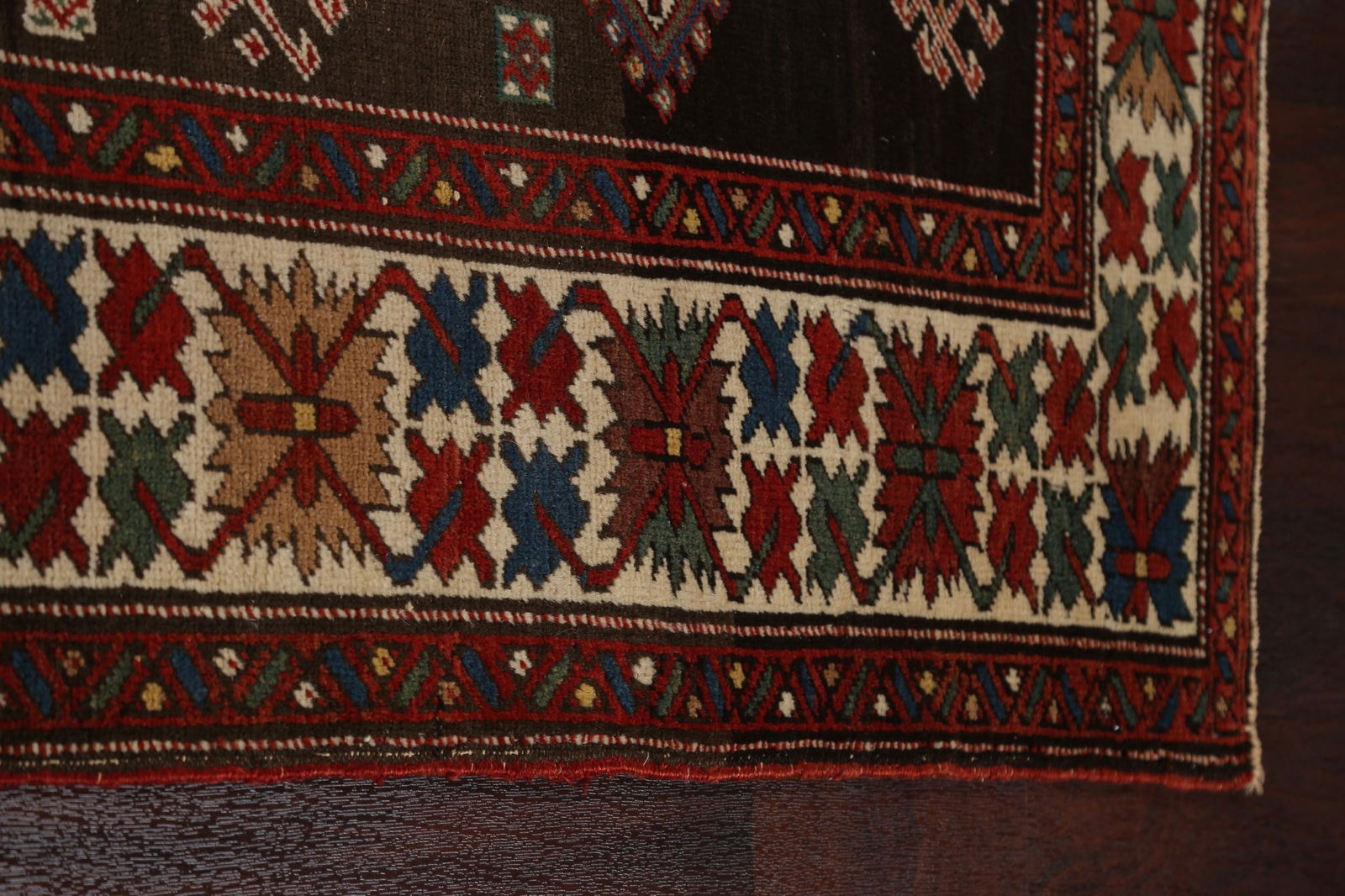 Pre-1900 Antique Wool Shirvan Vegetable Dye Runner Rug 3x17 - 16