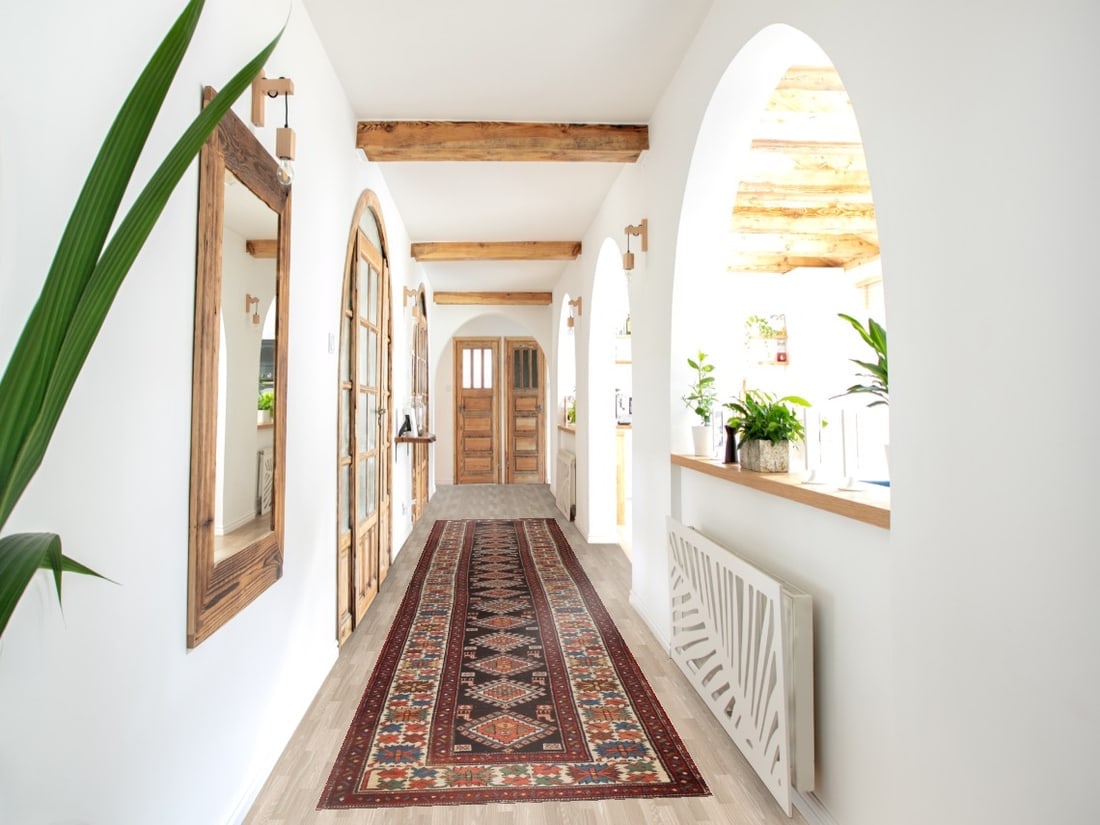 Pre-1900 Antique Wool Shirvan Vegetable Dye Runner Rug 3x17 - 2