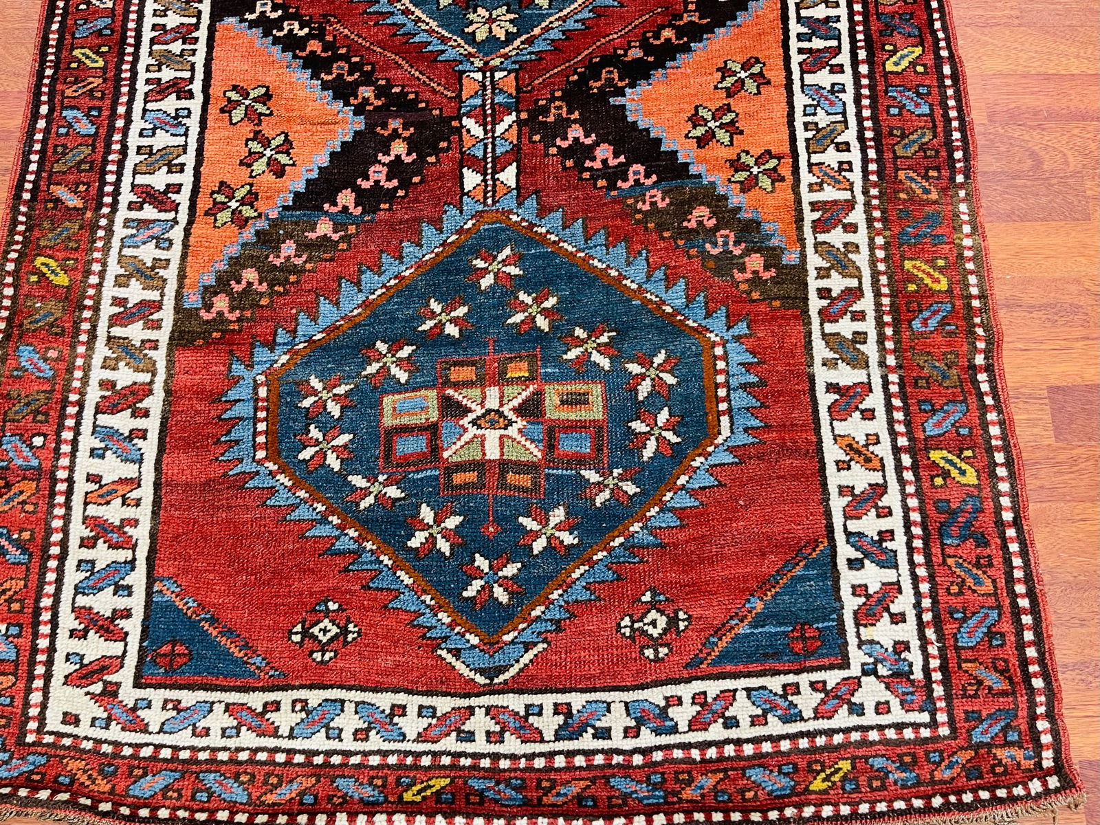 Antique Kazak caucasian Runner-1514 - 2