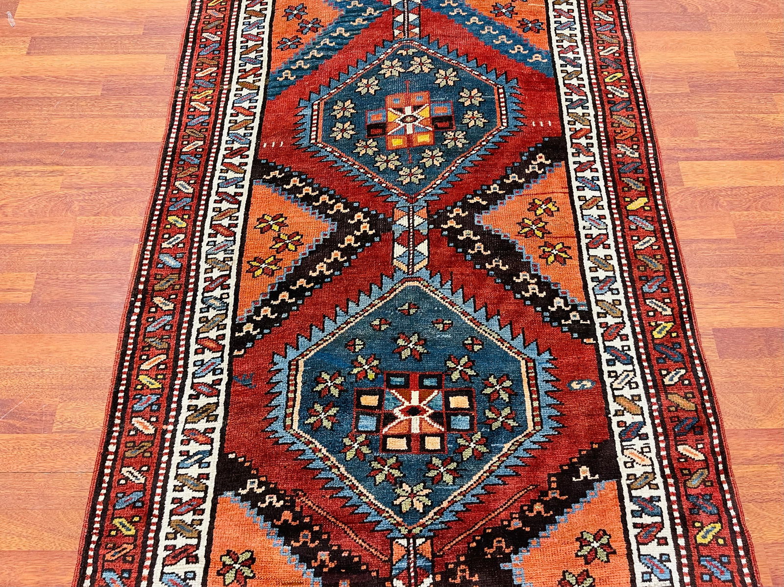 Antique Kazak caucasian Runner-1514 - 3
