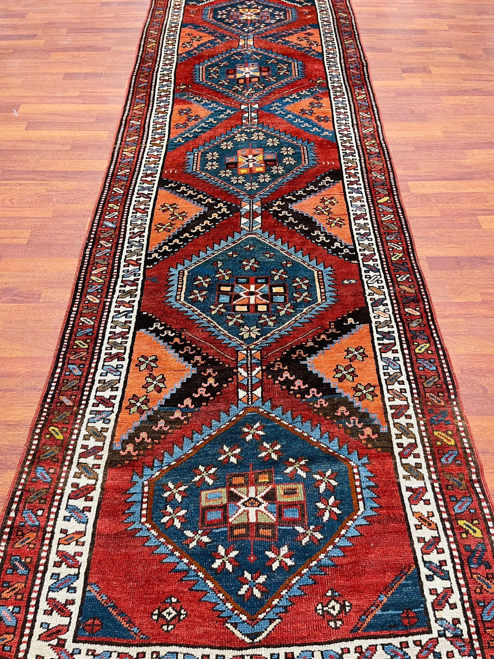 Antique Kazak caucasian Runner-1514 - 7