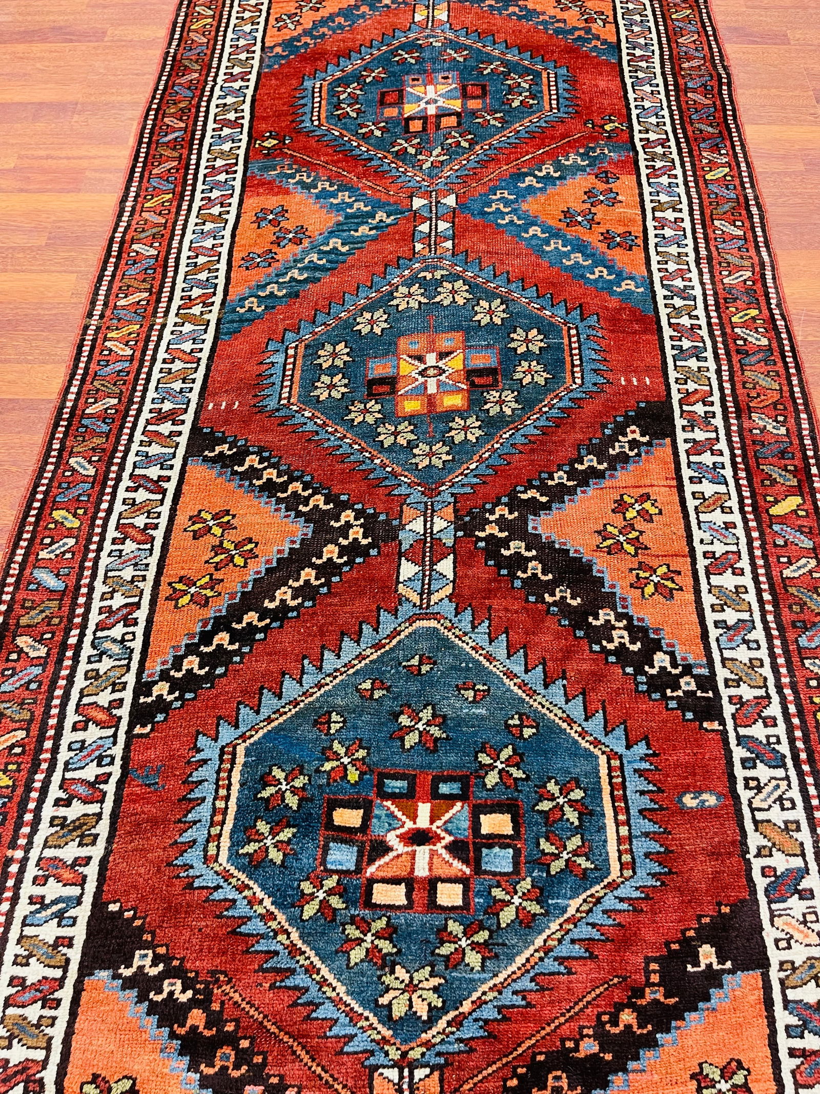 Antique Kazak caucasian Runner-1514 - 8