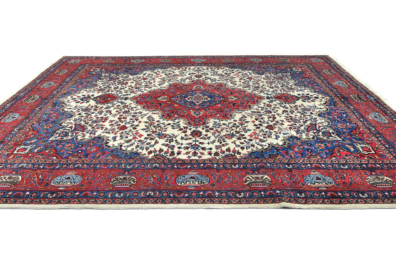 Vintage Purple-navy Traditional 10X13 Kashmar Persian Rug - 4