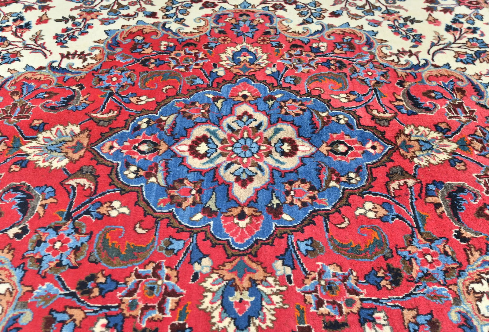 Vintage Purple-navy Traditional 10X13 Kashmar Persian Rug - 5