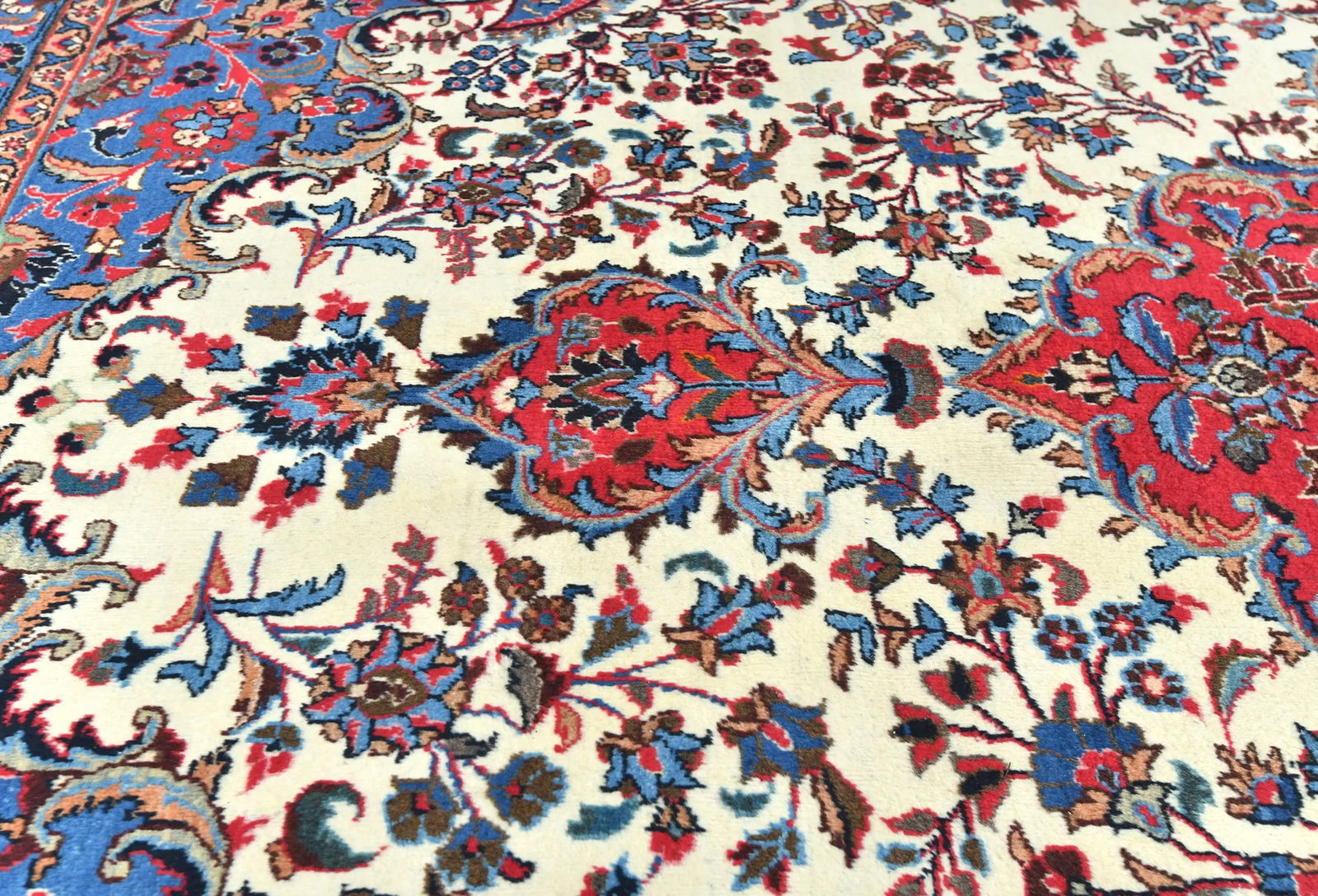 Vintage Purple-navy Traditional 10X13 Kashmar Persian Rug - 6