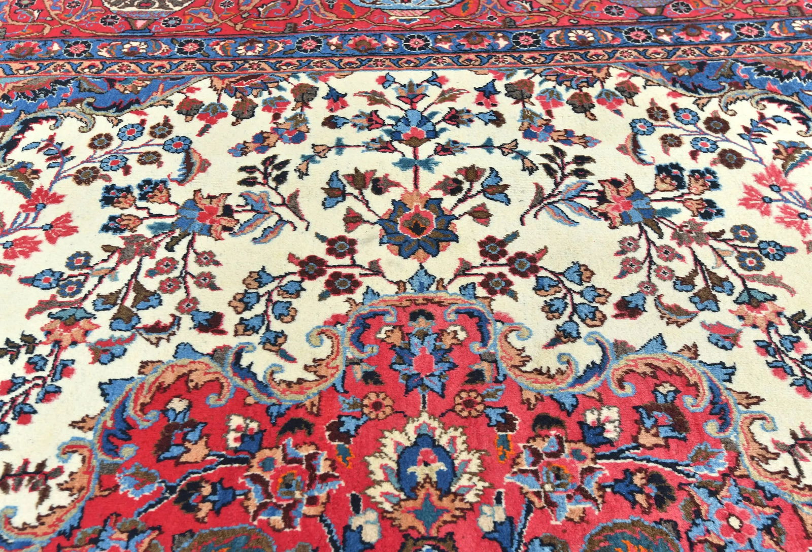 Vintage Purple-navy Traditional 10X13 Kashmar Persian Rug - 7