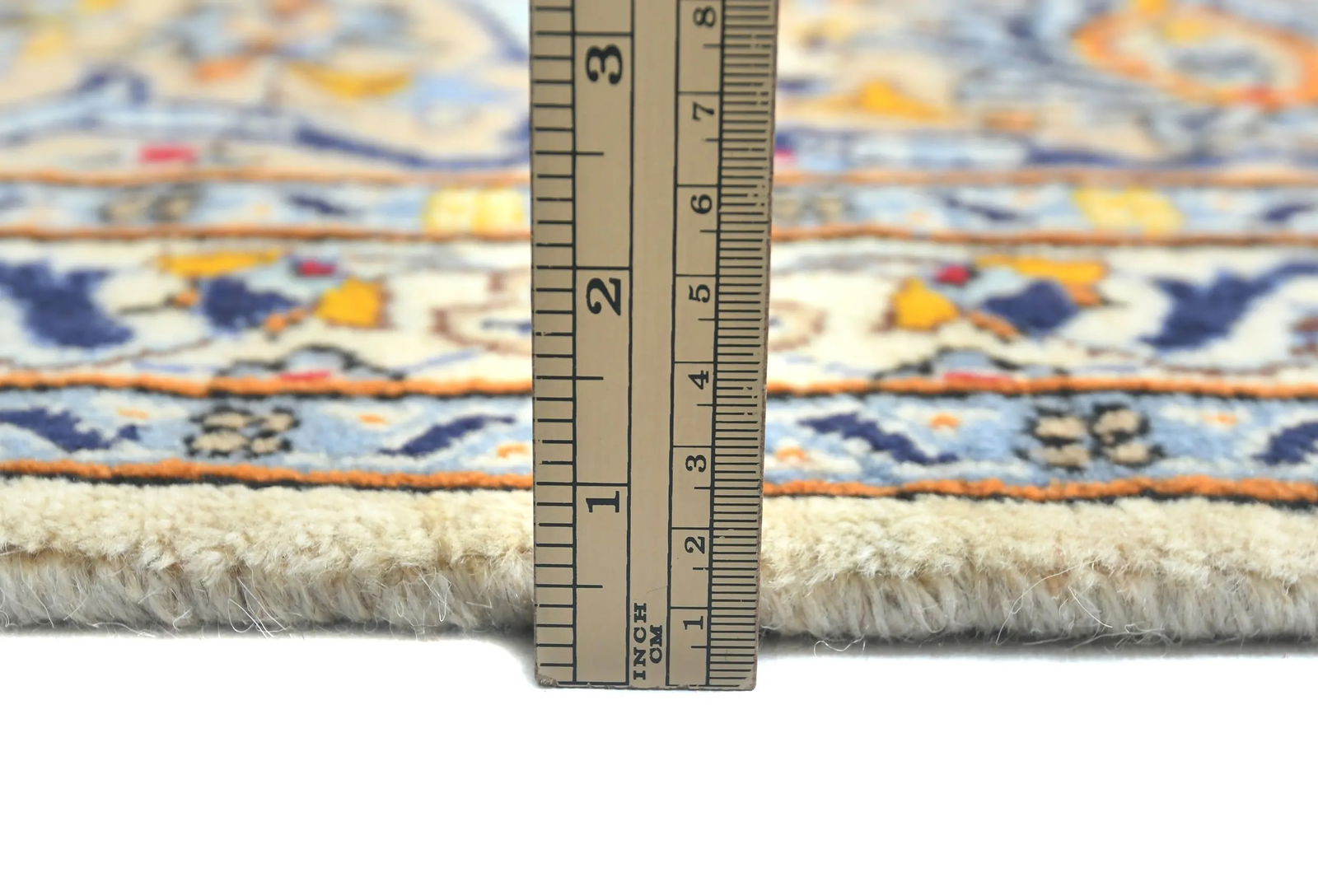 Vintage Cream Floral Traditional 9'6X13'2 Kashan Persian Oriental Rug - 10