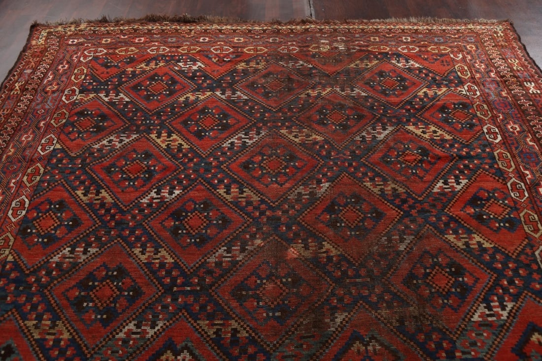 Pre-1900 Antique Vegetable Dye Turkoman Bashir Persian Rug 9x20 - 15