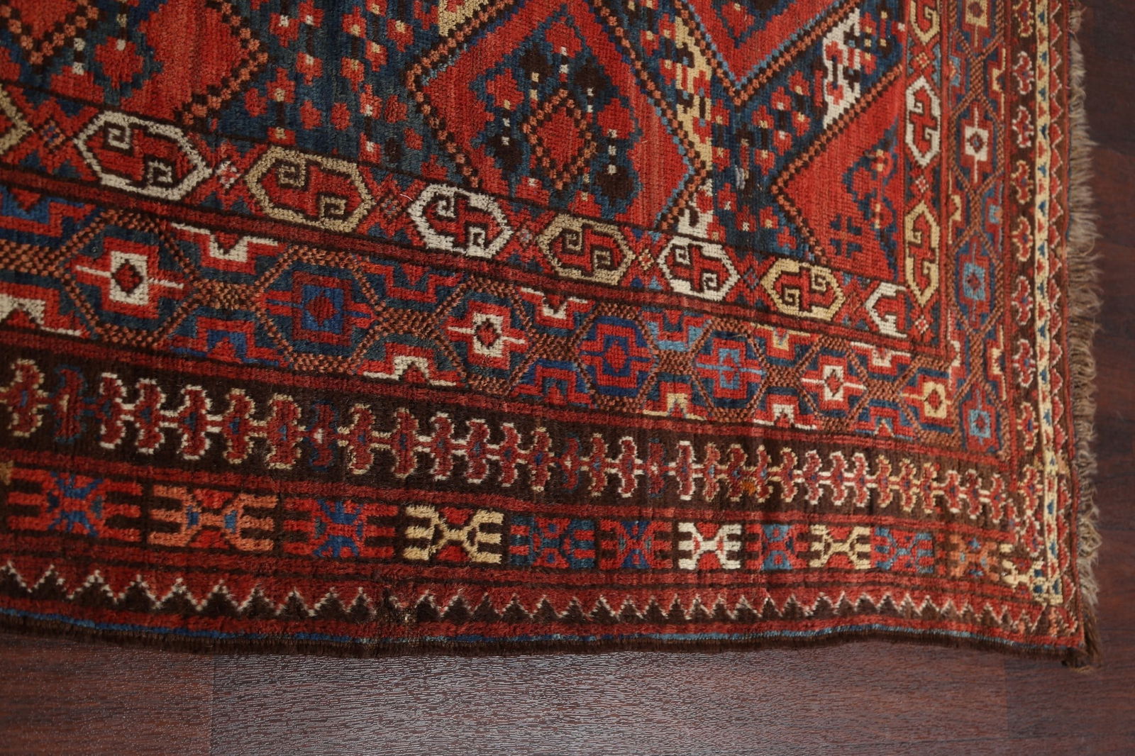 Pre-1900 Antique Vegetable Dye Turkoman Bashir Persian Rug 9x20 - 16