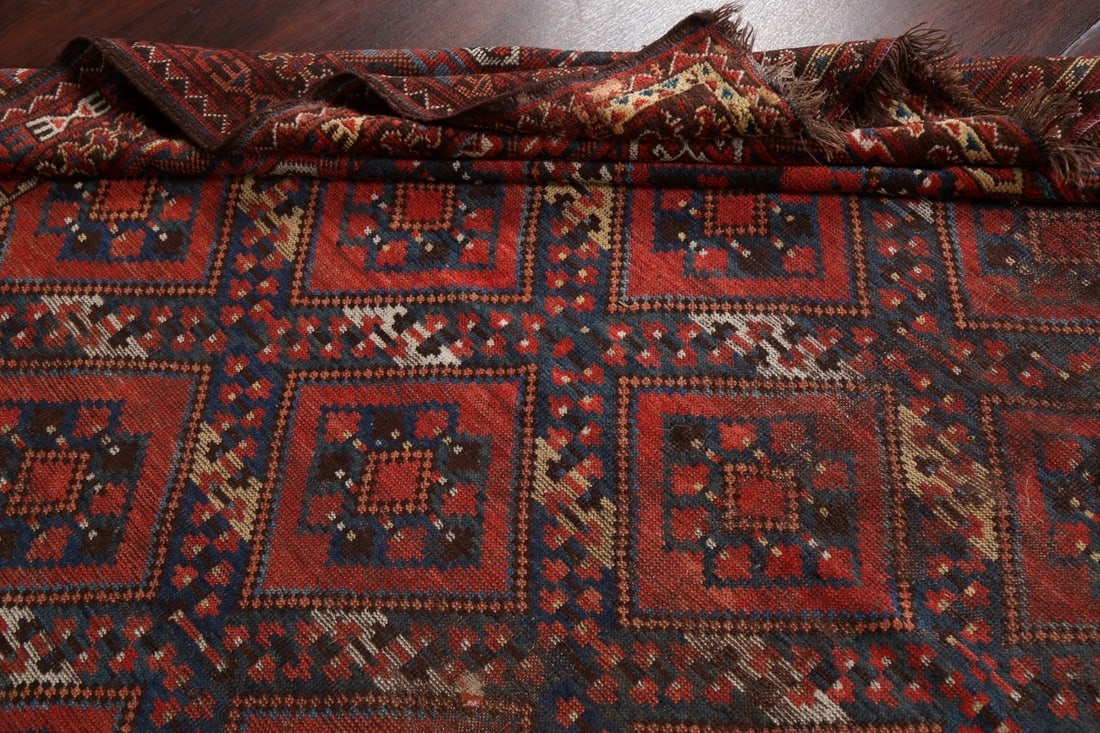 Pre-1900 Antique Vegetable Dye Turkoman Bashir Persian Rug 9x20 - 19