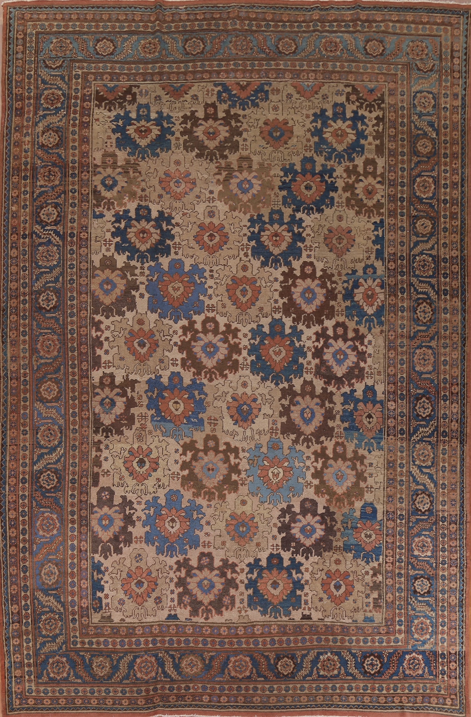 Pre-1900 Antique Vegetable Dye Heriz Bakhshayesh Persian Rug 11x14: Title:Pre-1900 Antique Vegetable Dye Heriz Bakhshayesh Persian Rug 11x14 Origin:A Beautiful Genuine Iran ( Persia ) Heriz (Bakhshayesh) rug is Hand Knotted by skillful weavers in Iran ( P