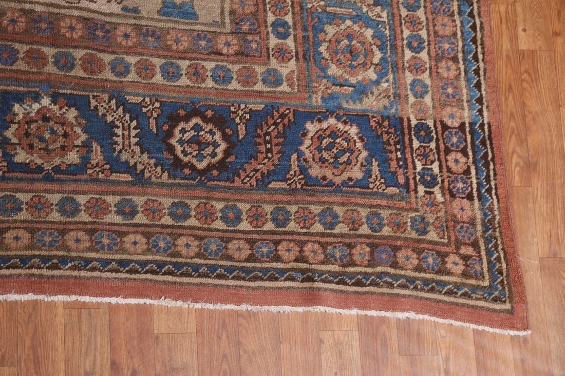 Pre-1900 Antique Vegetable Dye Heriz Bakhshayesh Persian Rug 11x14 - 7