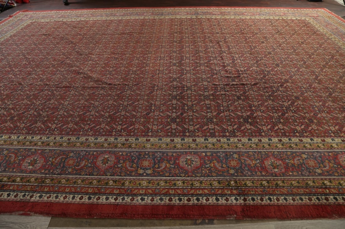 Antique Vegetable Dye Sultanabad Persian Rug 13x20 - 15