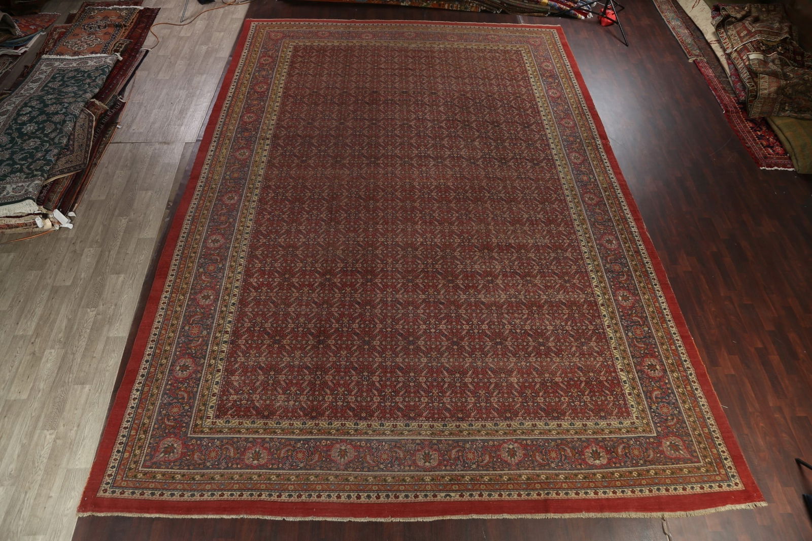 Antique Vegetable Dye Sultanabad Persian Rug 13x20 - 16