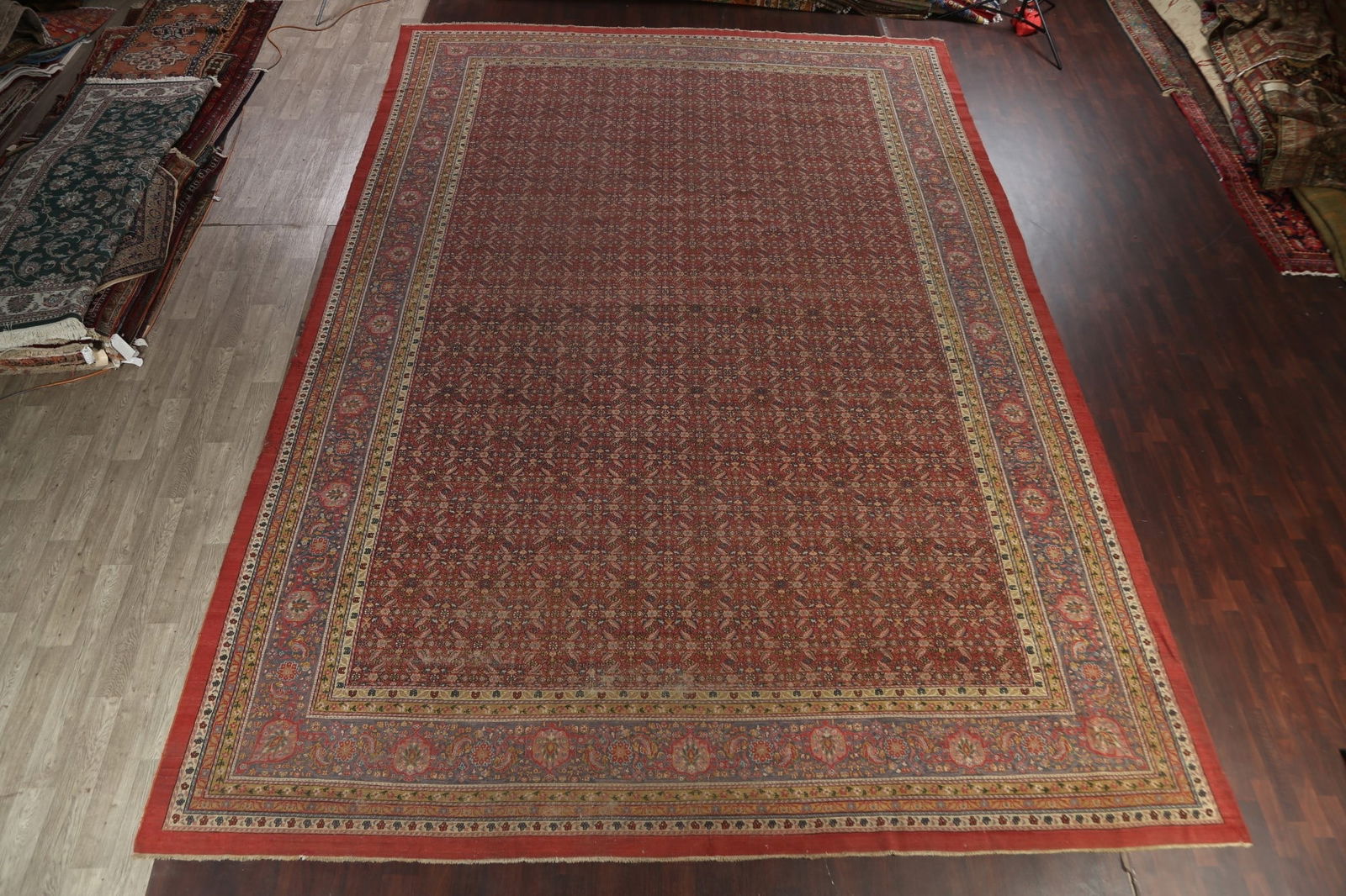 Antique Vegetable Dye Sultanabad Persian Rug 13x20 - 2