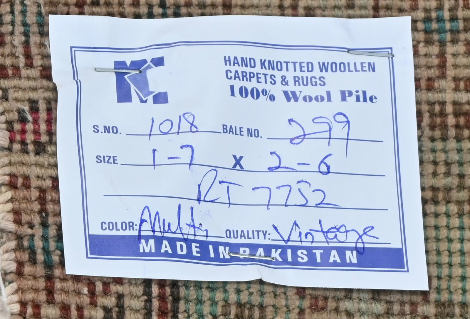 Semi Antique Muted Floral 1'7X2'6 Distressed Vintage Oriental Rug - 13