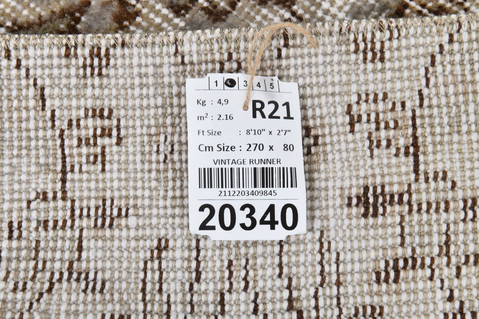 2'7'' x 8'10'' Handmade Vintage Wool Rug - 20340 - 20