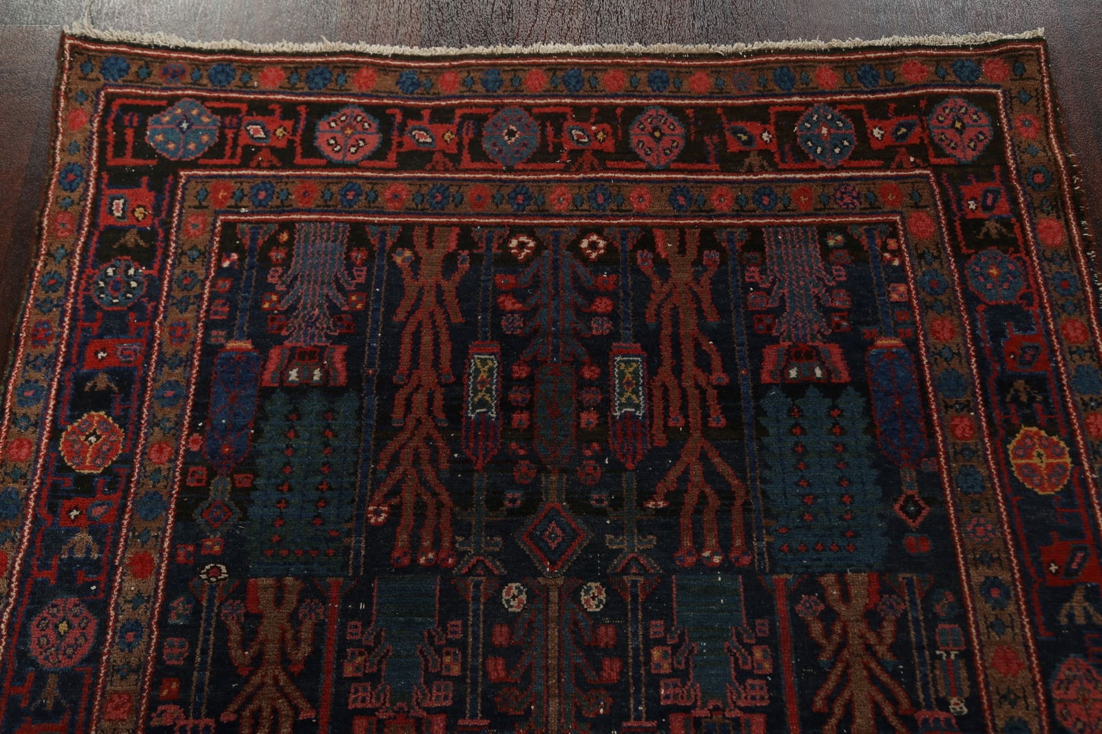 Antique Vegetable Dye Bakhtiari Persian Area Rug 4x7 - 12