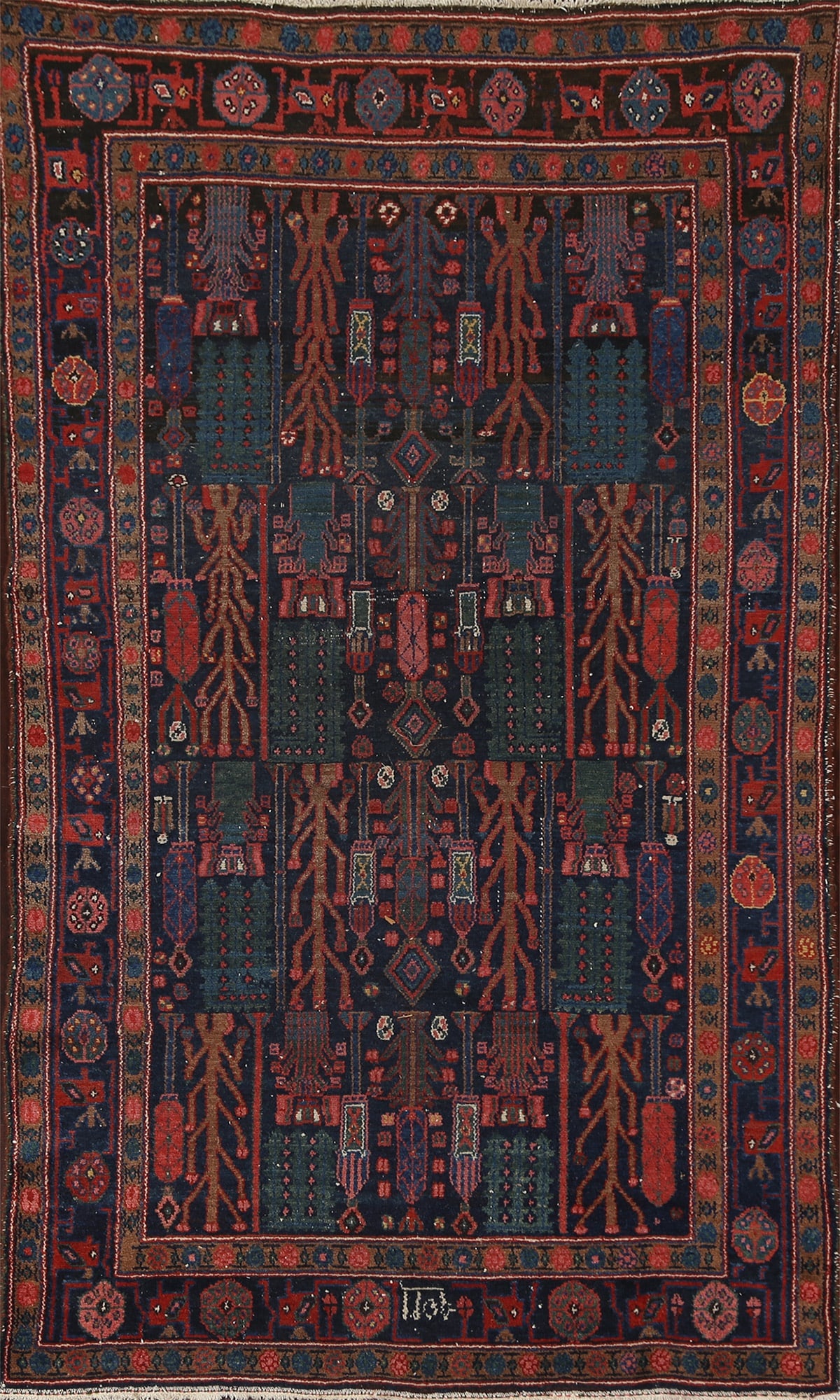 Antique Vegetable Dye Bakhtiari Persian Area Rug 4x7 (1 of 20)