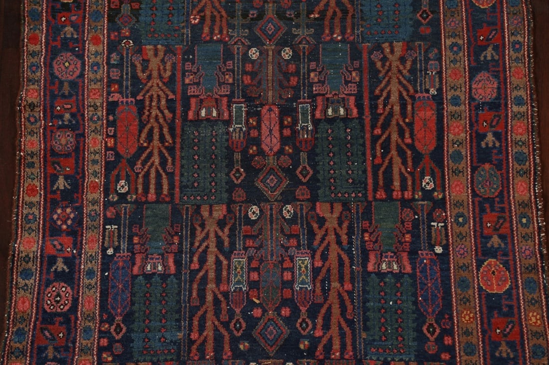 Antique Vegetable Dye Bakhtiari Persian Area Rug 4x7 - 5