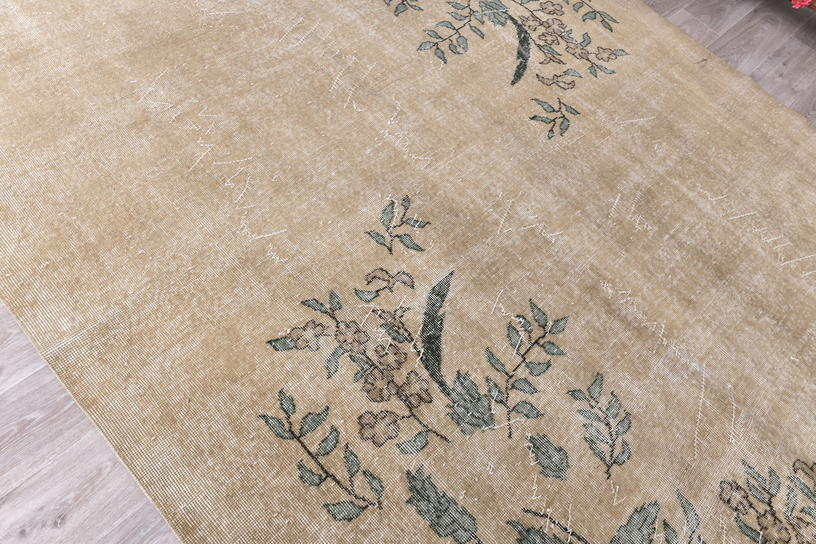 6'9'' x 10'2'' Handmade Vintage Wool Rug - 240651 - 4