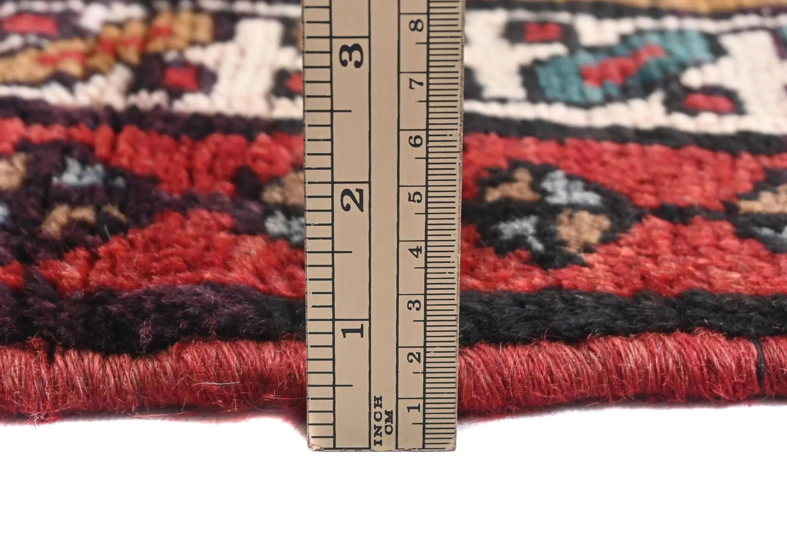 Vintage Plum Geometric Tribal 4X13 Hamedan Persian Runner Rug - 10